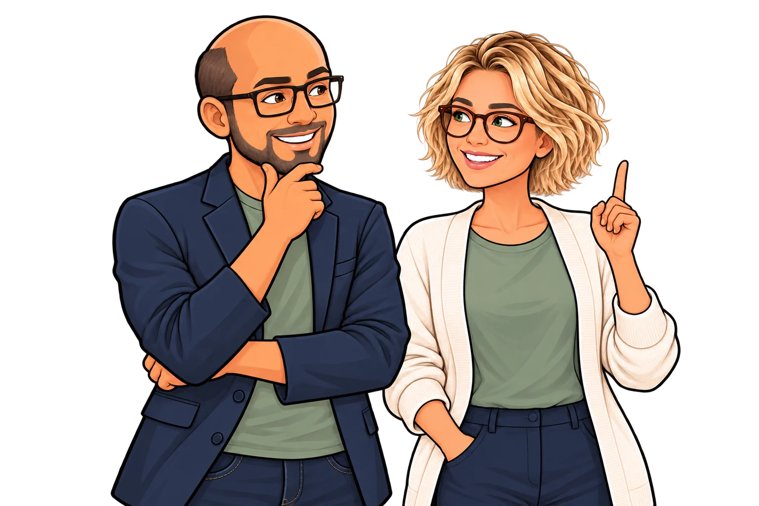 Comic-Tutoren Mathias und Eve